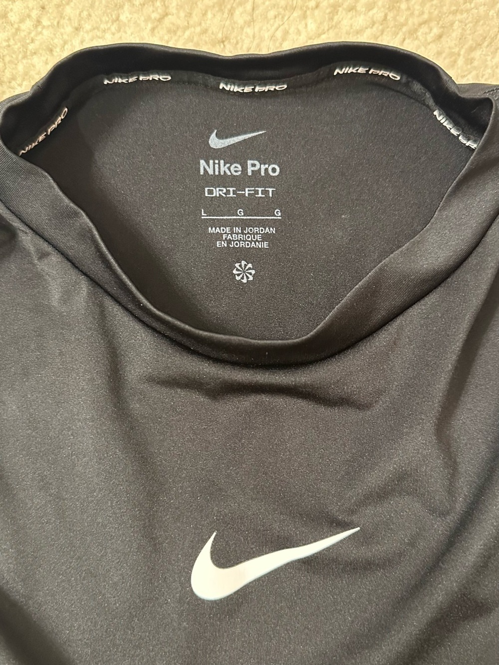 Nike Men's Black Dri-FIT Short Sleeve Training Tee with White Swoosh